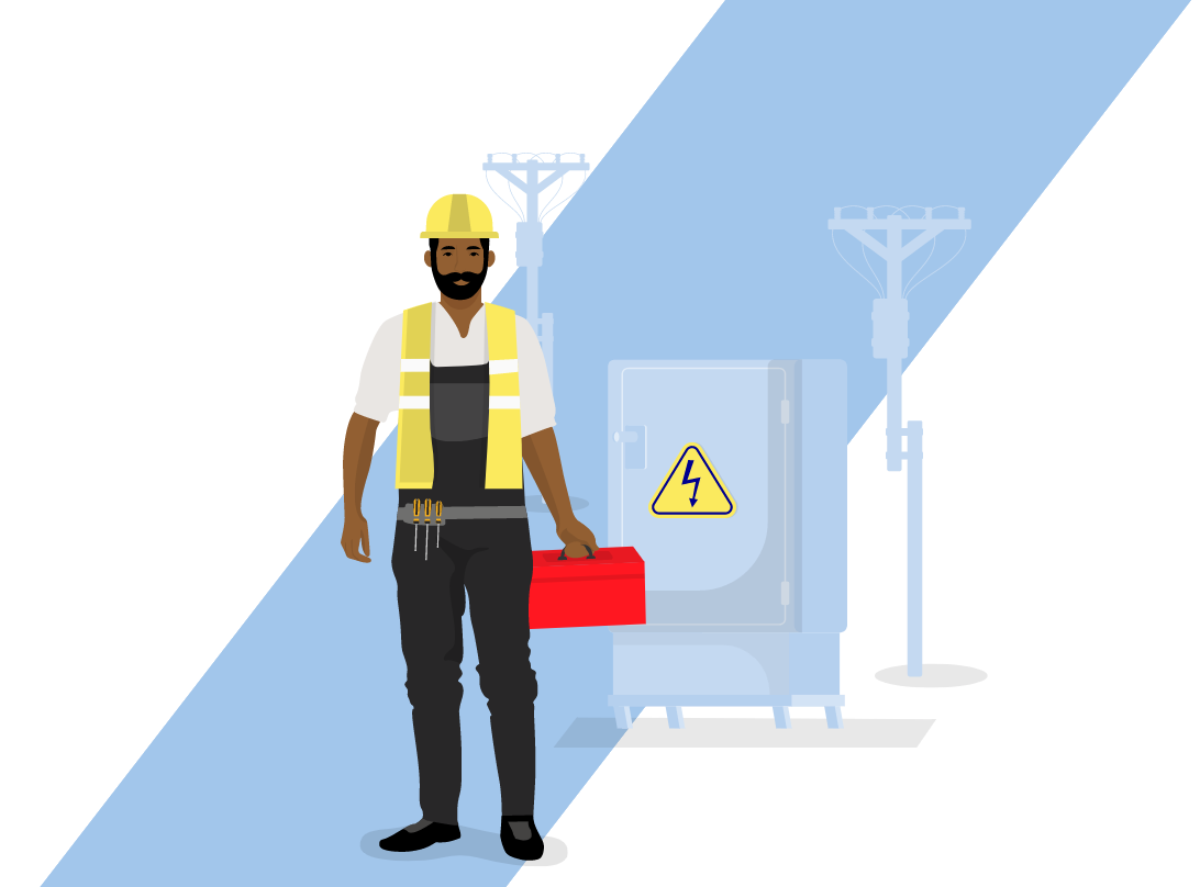electrician working on work site